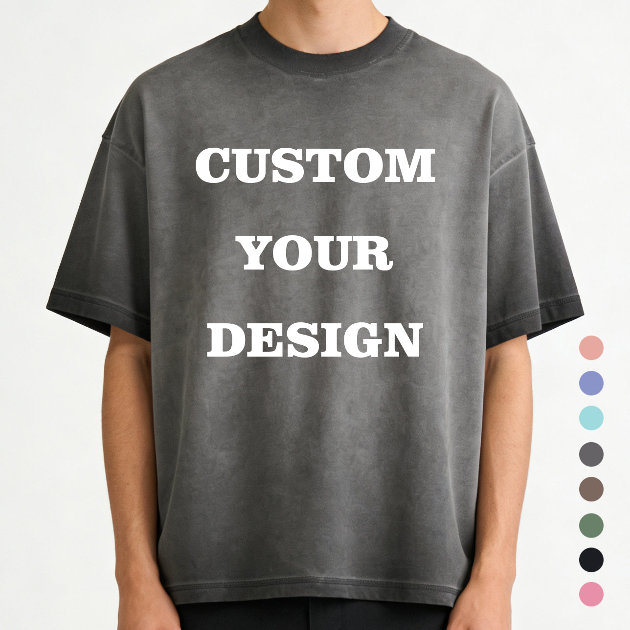 Custom Summer Short Sleeve t Shirt High Quality Round Neck Loose Acid Wash Drop Shoulder Heavy Cotton Casual Streetwear T-shirts