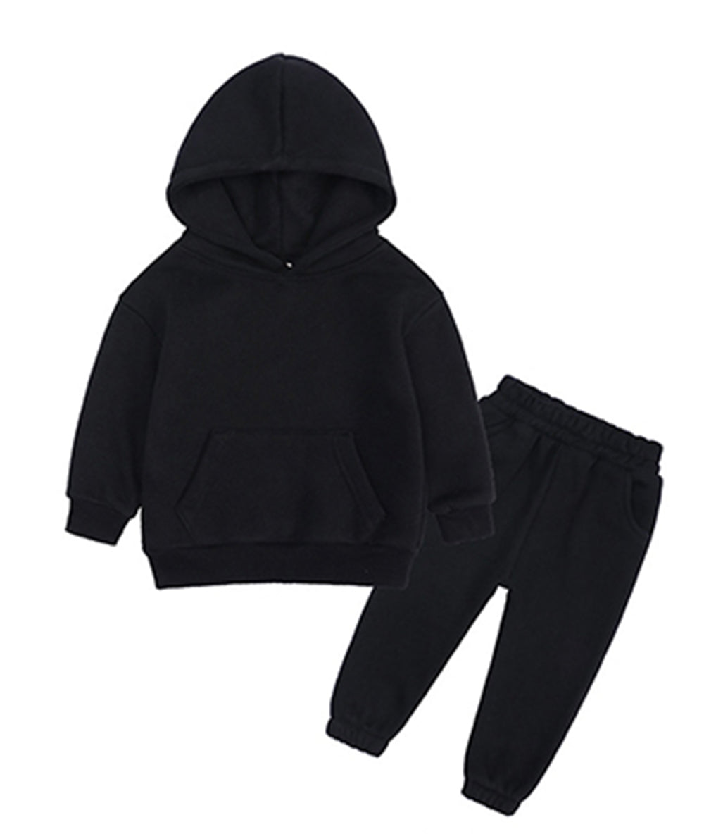 8 Color Fleece Children's Clothing Small Medium and Large Sizes Boys and Girls Hooded Fleece Sports Outfit with Vest Set Suit