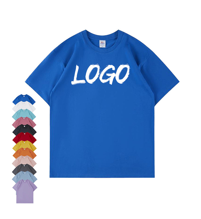 260g Custom Blank Tshirt High Quality Pure Color Design Round Neck Streetwear Plain Fashion Heavy Cotton T-shirt Printing