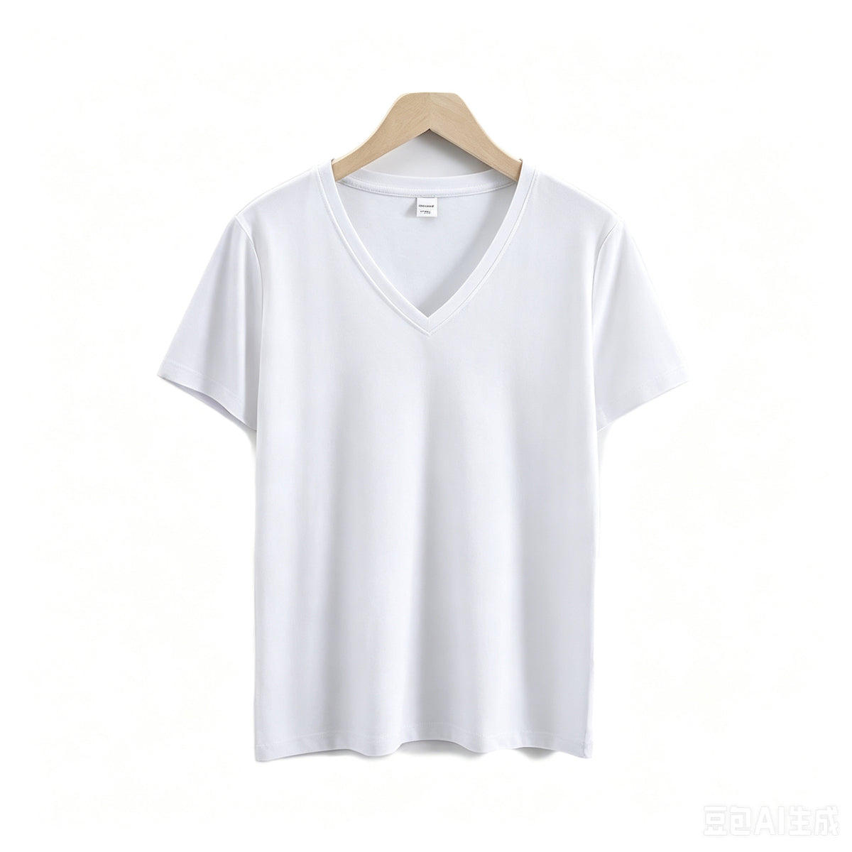Oem Wholesale 13 Color 80 Count Double Sided Textured Cotton Short Sleeved Women's Summer Loose V-Neck Pure Color t Shirt
