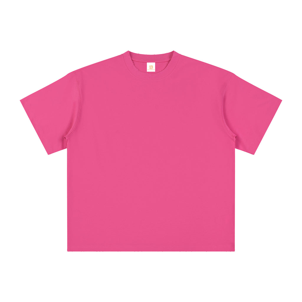Men's T-shirts Ribbed Collar High Quality Custom logo Raw Edge Cool Touch O-neck Blank Streetwear Dtf Transfers for t Shirts