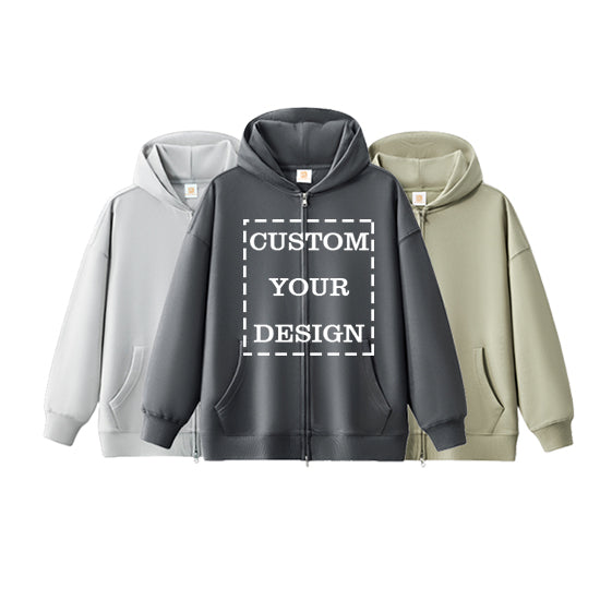 Custom Zip Hoodies New Design Fashion French Terry High Quality Blank Distressed Embroidery Streetwear Wholesale Hoodies