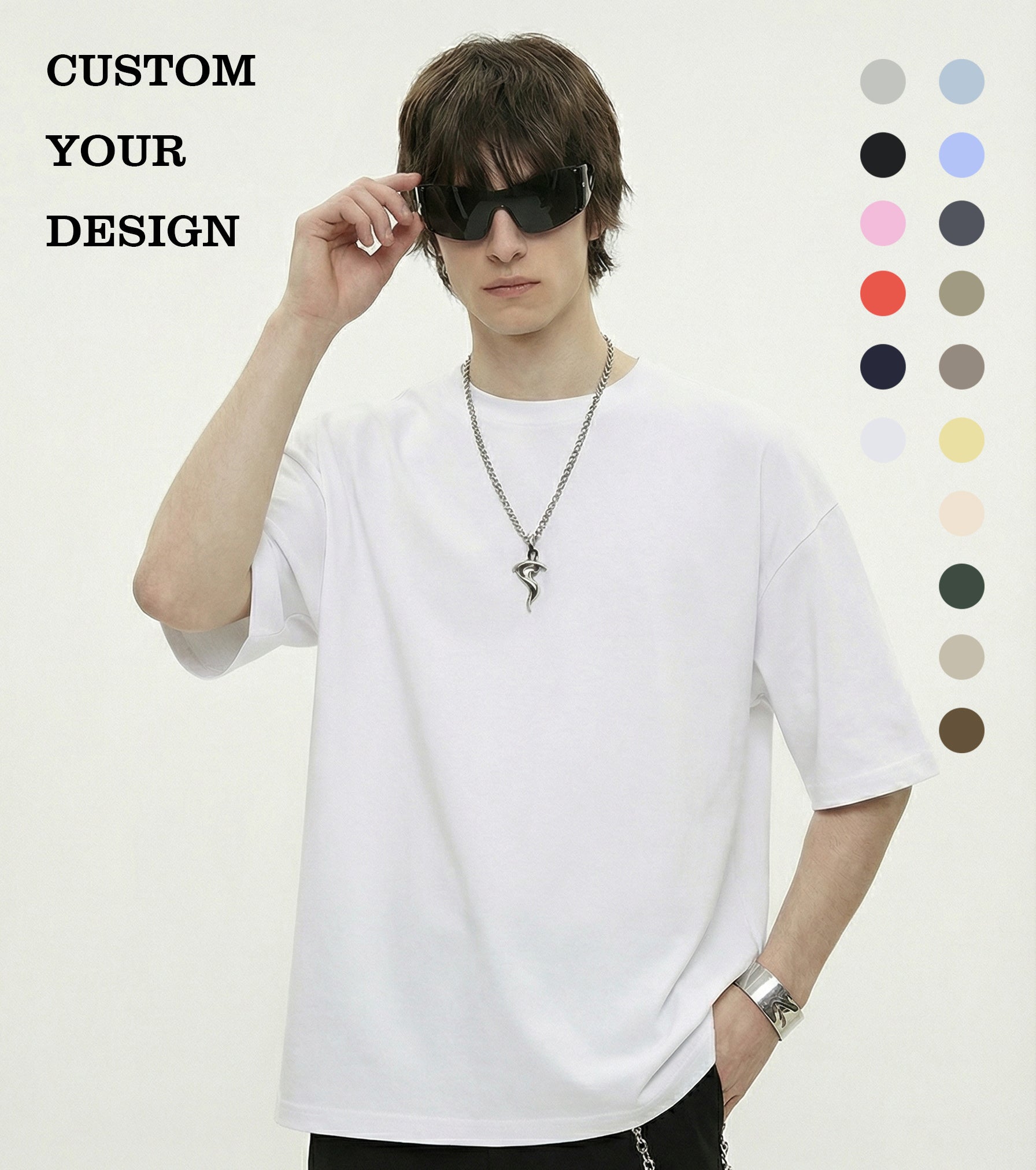 Men's T-shirts Streetwear Summer Short Sleeve Multi Color Heavy Cotton Tee Shirt High Quality Round Neck Embroidery t Shirts
