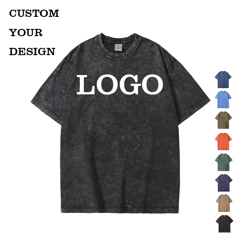 Vintage t Shirt Heavyweight Streetwear Heavy Cotton Custom Round Neck Blank Casual Sublimation t Shirt for Men High Quality
