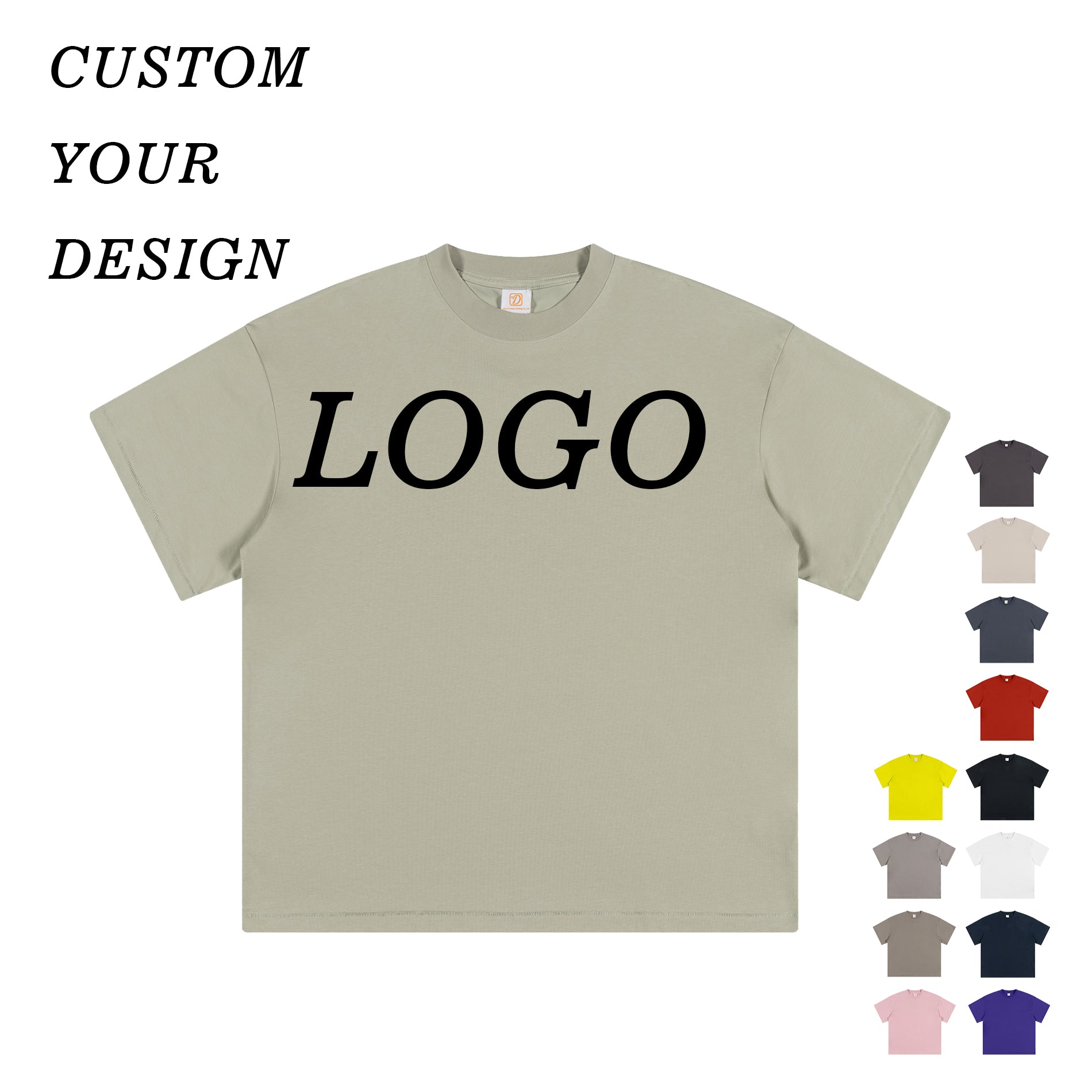 Wholesale 230g t Shirt Custom High Quality Blank Pure Color Streetwear New Design Fashion Heavyweight Plain Tshirts for Printing