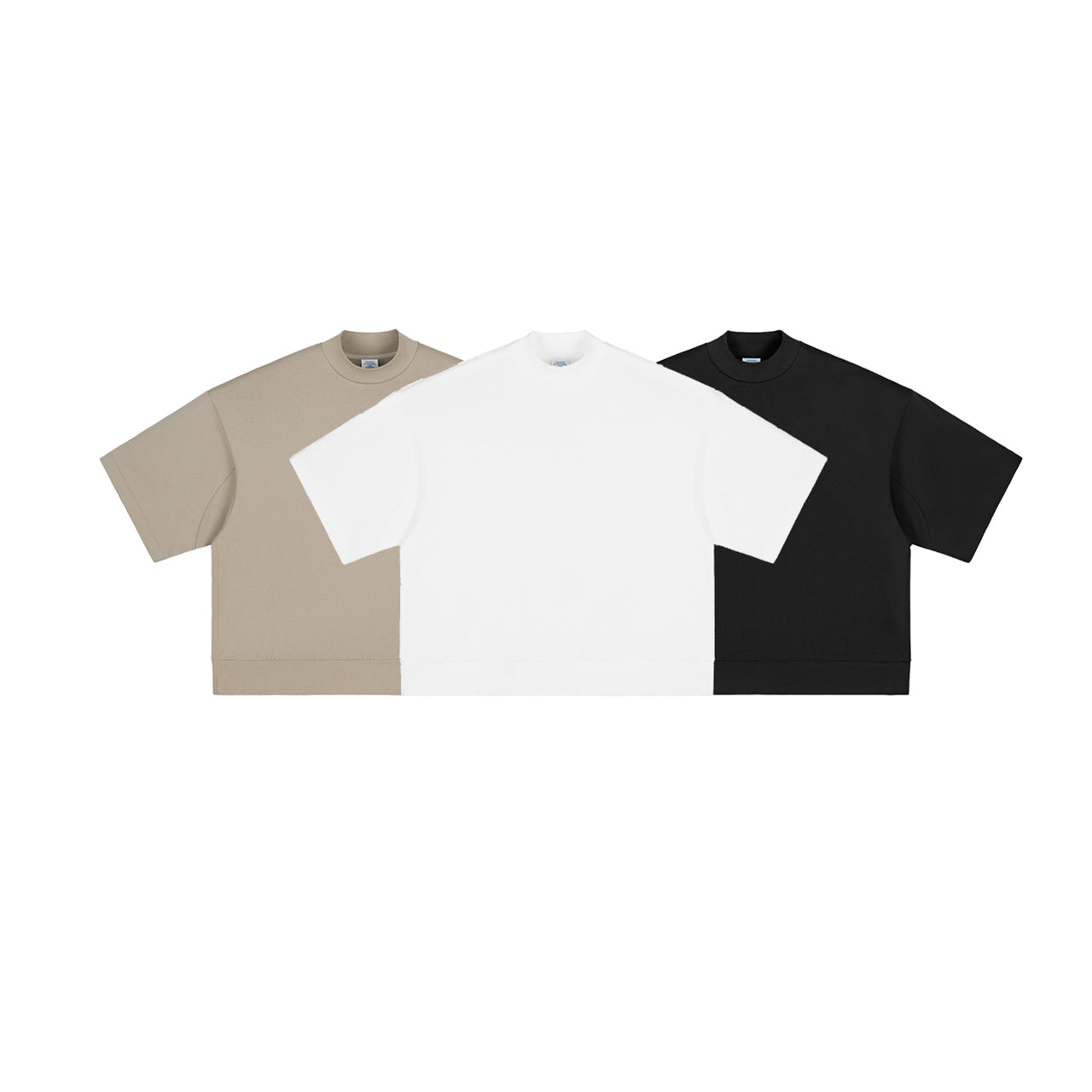Men's T-shirts Boxy Heavyweight High Collar Custom Drop Shoulder New Design Short Sleeve Summer High Quality Streetwear T-shirts