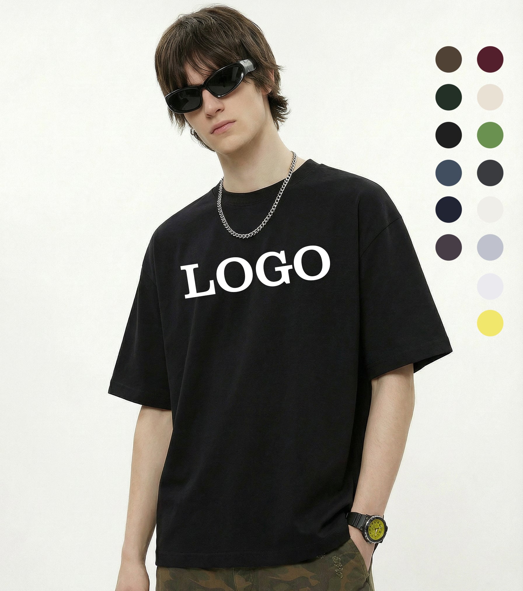 OEM Custom Tshirts Streetwear Round Neck Puff Printing High Quality Distressed Embroidery Summer New Design Wholesale T-shirts