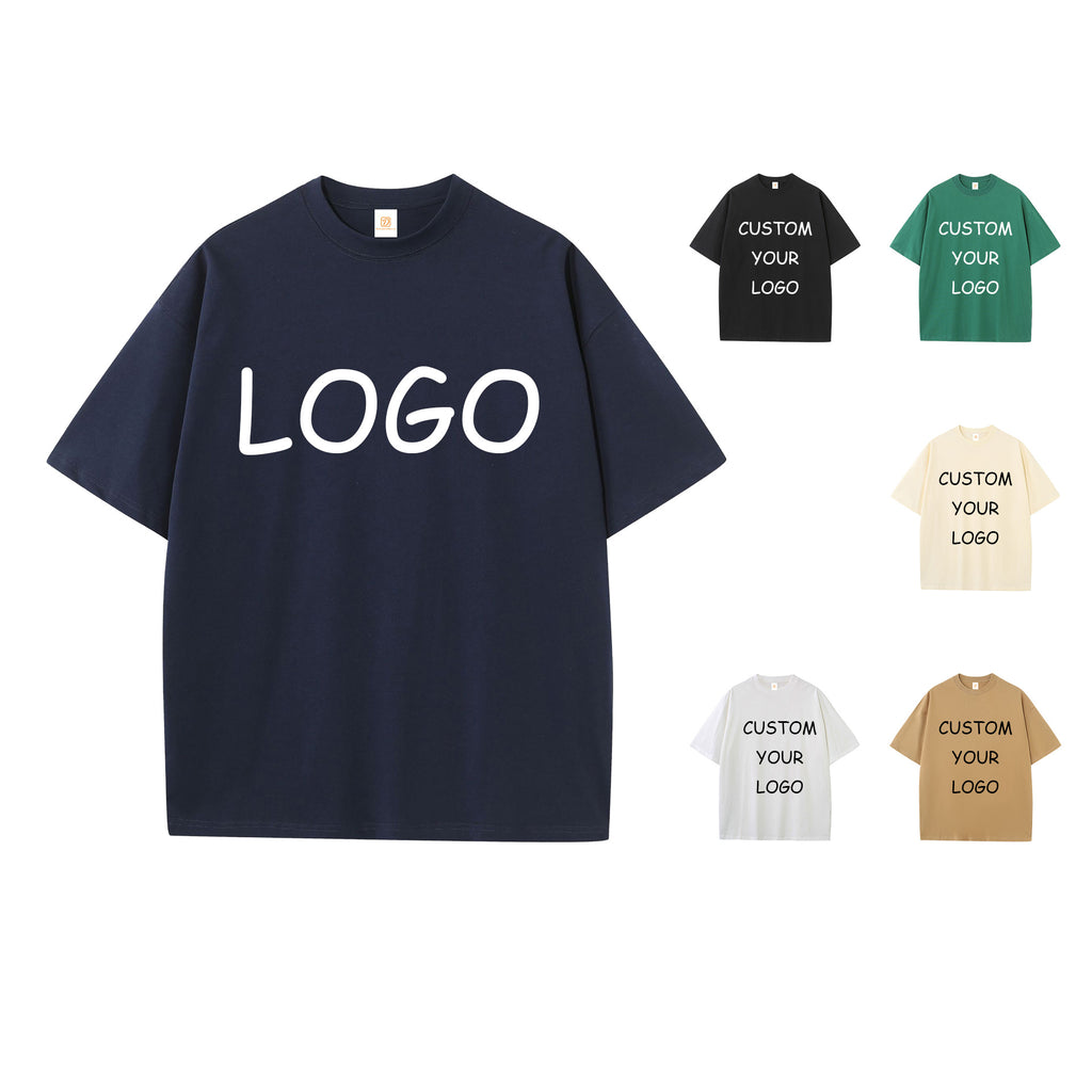 Men's 100% Cotton T-shirts Oversized Drop Shoulder High Quality Short Sleeve Round Neck Streetwear Custom Fashion T-shirts
