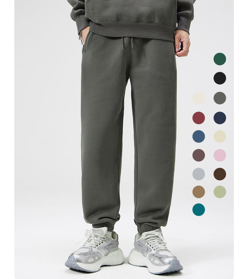 High Quality Sweatpants 350g Polyester/Cotton Blank Streetwear Custom Pure Color Design Oversized Loose Breathable Sweatpants
