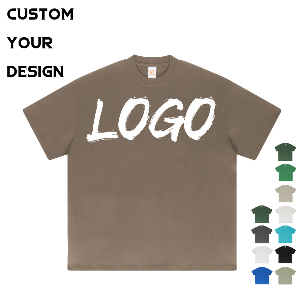 Mens Tshirts Heavy Cotton Drop Shoulder Multi Color Heavyweight Customized Streetwear Fashion Plain Tshirts for Printing