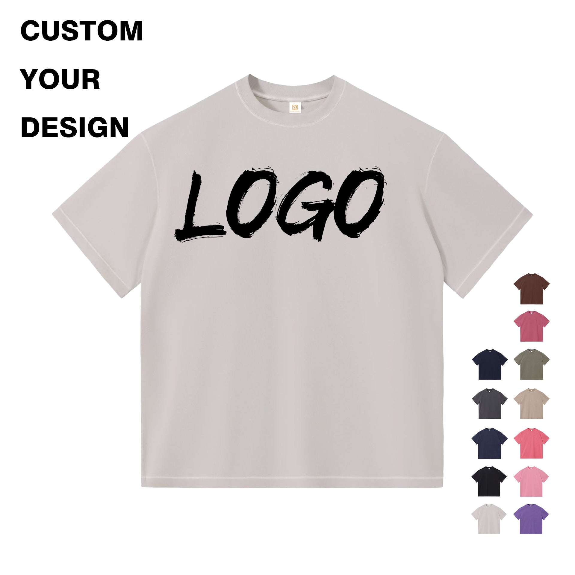 Wholesale Price t Shirt 260g Custom Short Sleeve Gym Oversized 100% Cotton Unisex Puff Printing Round Neck Blank Tshirts
