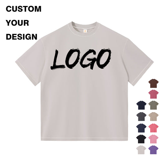 Wholesale Price t Shirt 260g Custom Short Sleeve Gym Oversized 100% Cotton Unisex Puff Printing Round Neck Blank Tshirts
