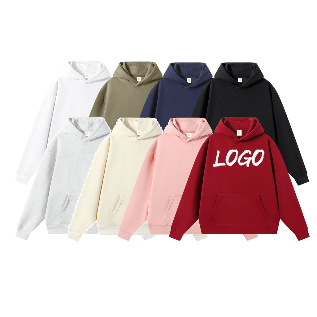Men's Hoodies & Sweatshirts Custom High Quality Blank Pure Color Drop Shoulder Puff Printing Wholesale Streetwear Plain Hoodies