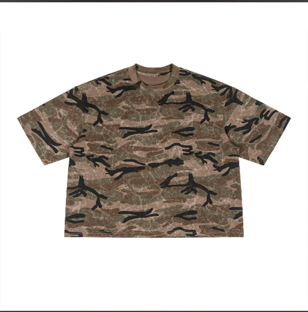 Custom logo Tshirt 100 Cotton Blanc You Can Customize Your Favorite Pattern Camouflage Cotton Round Neck Men's  Short Sleeved