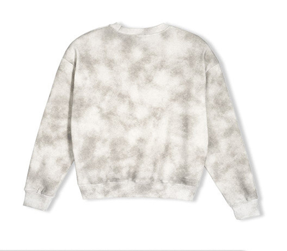 Customized Men for Retro Tie Dye Short Wide Round Neck Pullover Men's Heavyweight Fleece Custom Distressed Hoodie Winter Style