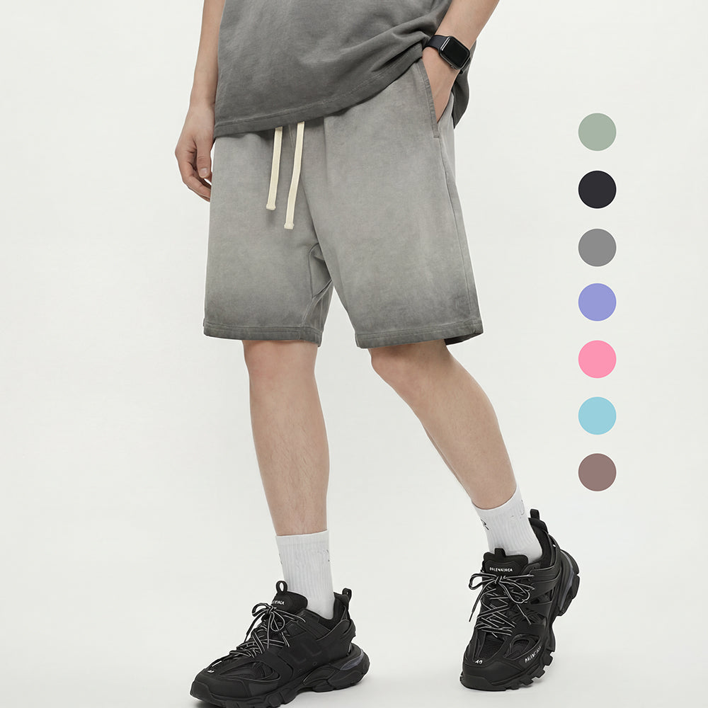 100% Cotton Shorts Custom Vintage Casual High Quality Streetwear Puff Printing Shorts New Design Fashion Acid Wash Shorts