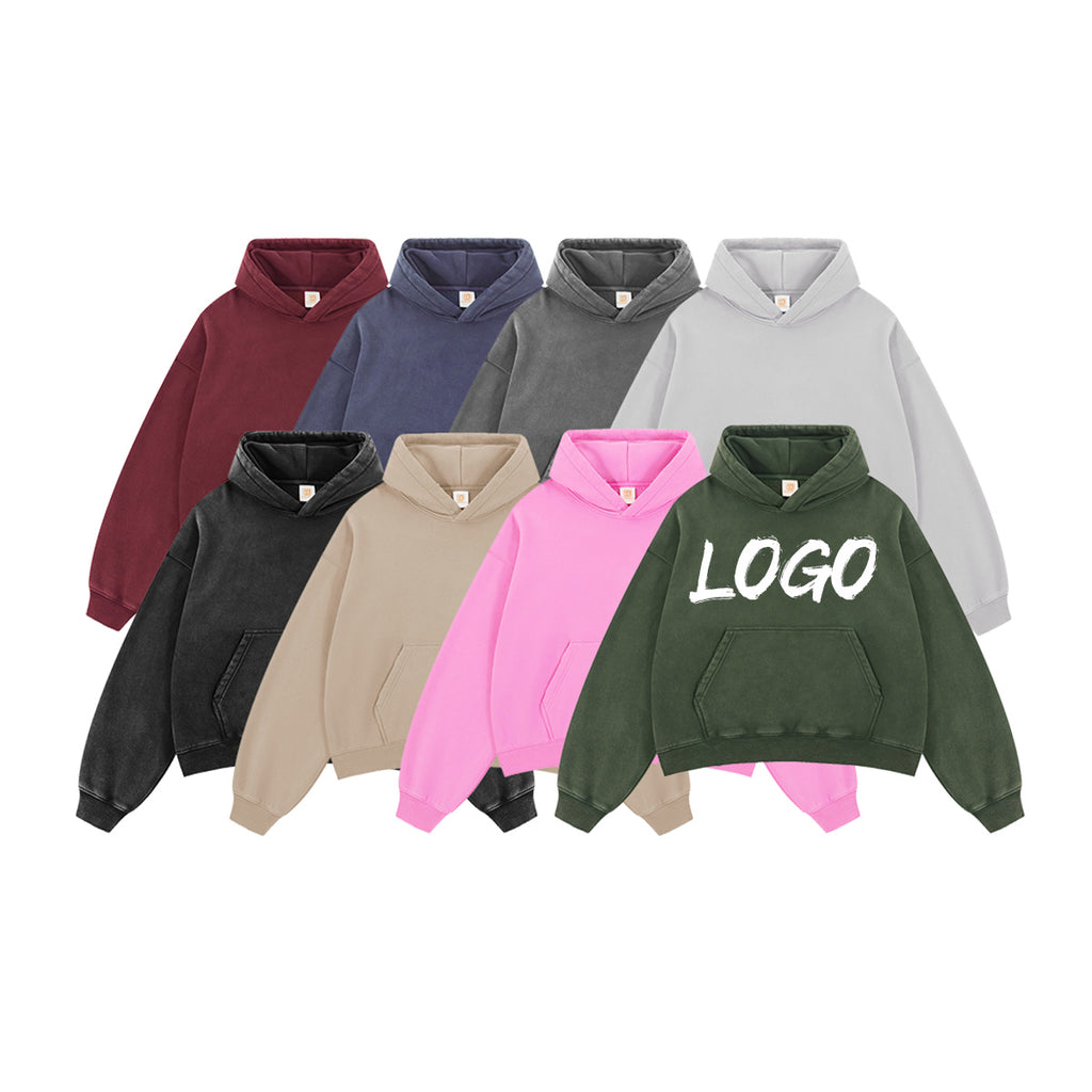 High Quality Men's Hoodies Vintage Blank Fleece High Quality Boxy Fashion Distressed Embroidery Men's Hoodies & Sweatshirts