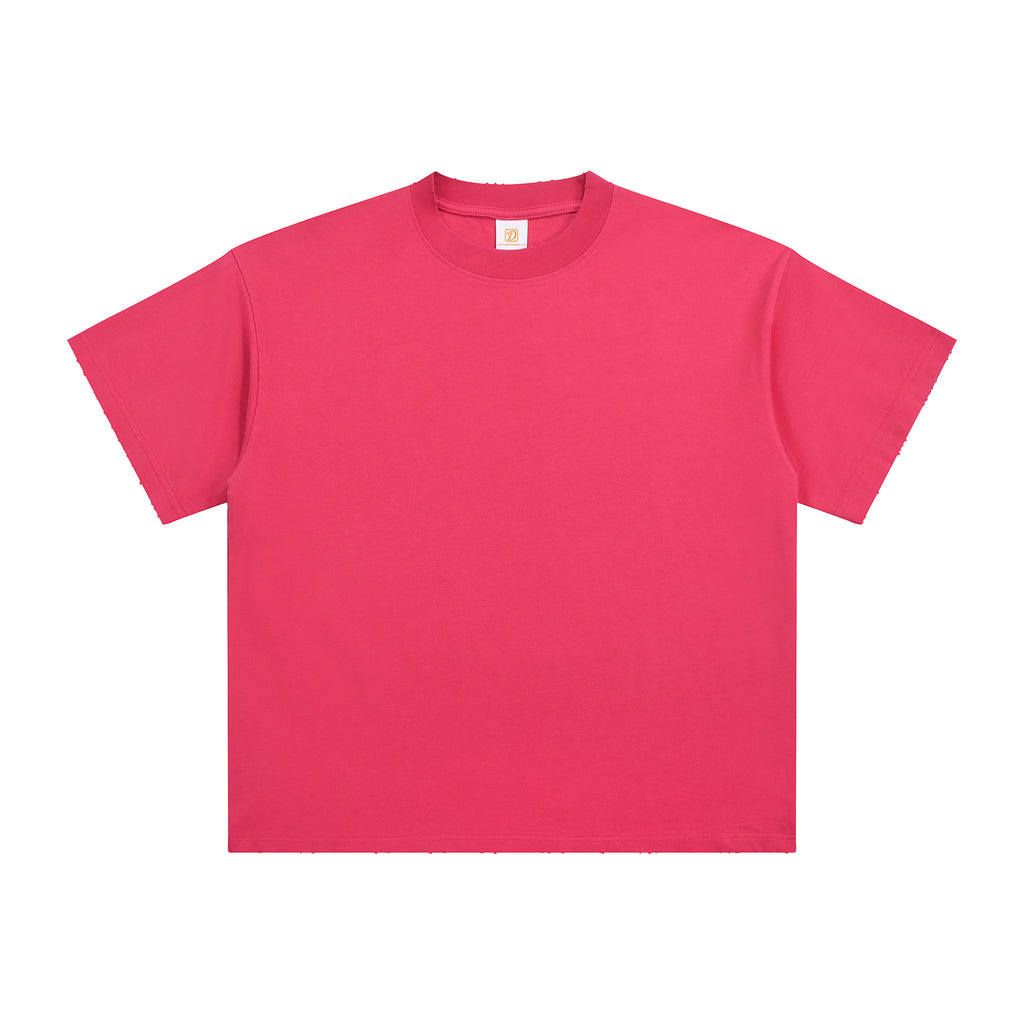 Men's T-shirt Casual Custom 100% Cotton Round Neck Broken New Design High Quality Streetwear Heat Transfers for T-shirts