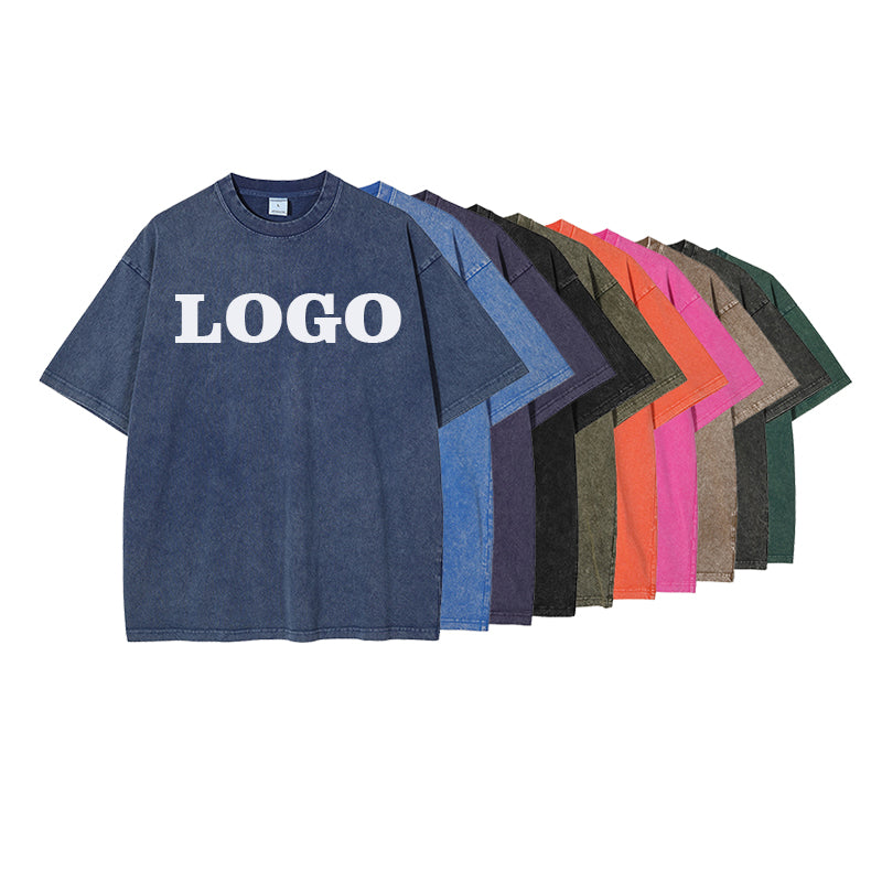 Custom Acid Wash t Shirt Wholesale Blank 2026 New Design Summer High Quality Round Neck 100% Cotton Personalized Men's t Shirts