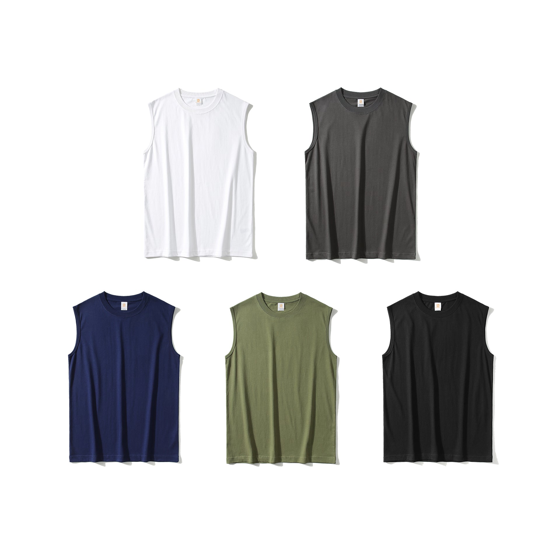 Men's T-shirts Sleeveless Sport Round Neck 100% Cotton Streetwear Summer Gym High Quality Plain 220 Gsm Custom t Shirts Printing