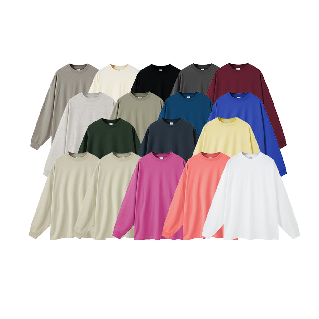Men's Cotton T-shirt High Quality Casual Long Sleeve Blank Round Neck Streetwear Design Pure Color Personalizedt-shirt