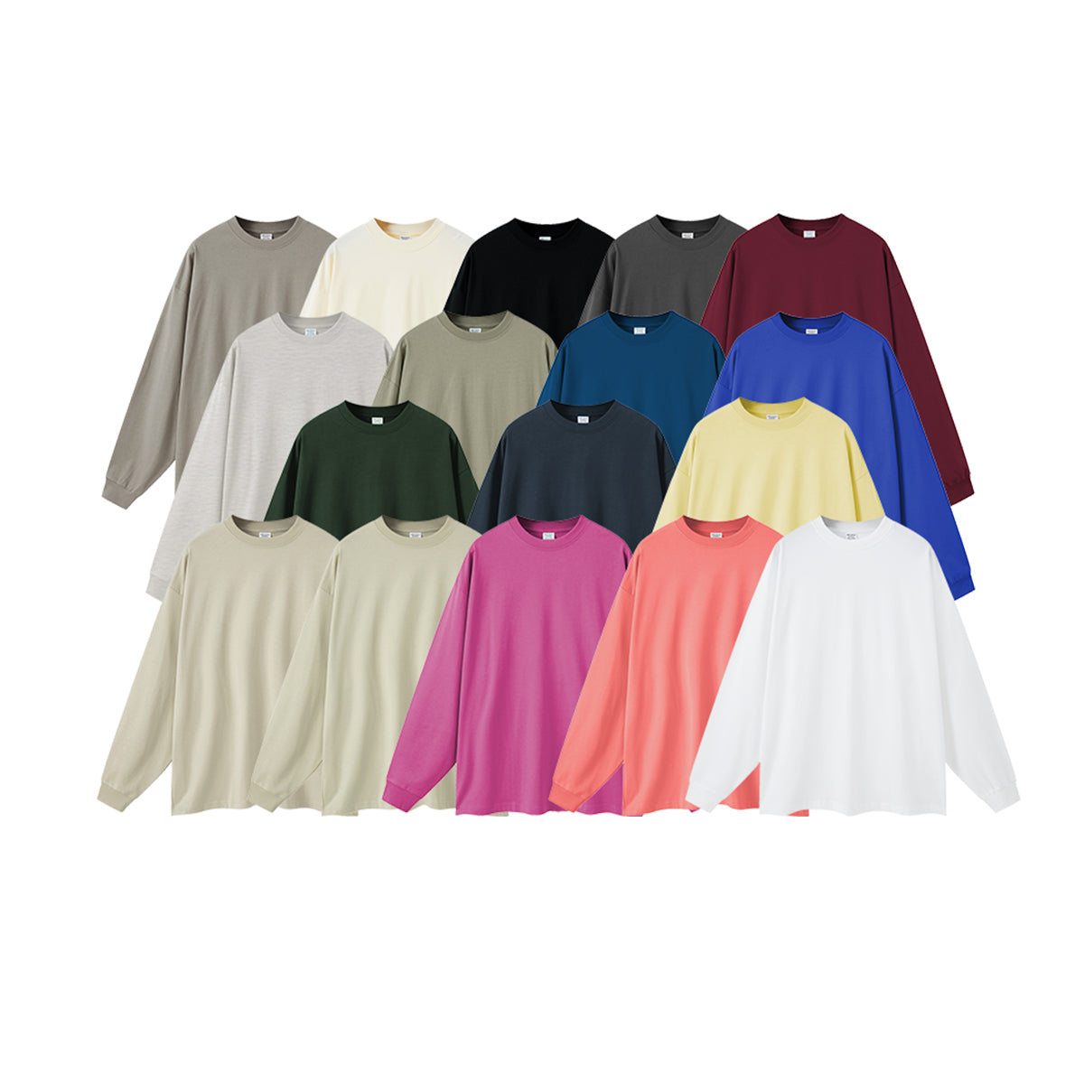 Men's Cotton T-shirt High Quality Casual Long Sleeve Blank Round Neck Streetwear Design Pure Color Personalizedt-shirt