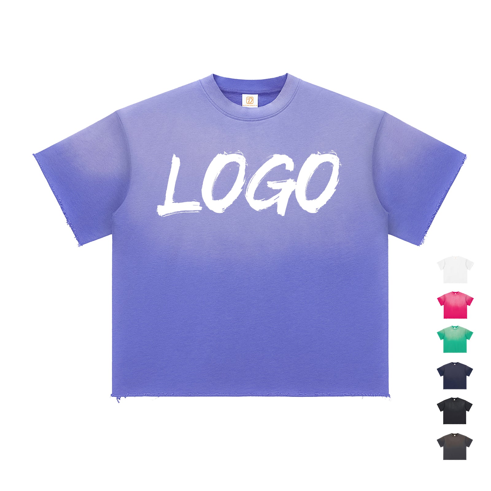 Custom Logo Tshirt Wholesale Price Heavyweight Puff Printing Acid Wash High Quality Vintage Terry Short Sleeve Tshirt for Men
