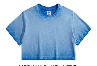 T-shirt From a Trendy Brand 9 Color Ombre Washed Short Sleeve T Shirt Western Style INS Sexy Girl's Top Tshirt 100 Cotton Blanc