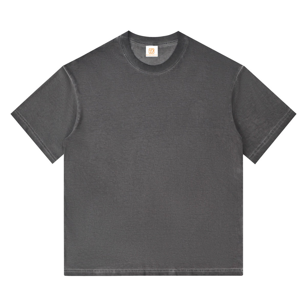 Heavyweigh Vintage Drop Shoulder Short Sleeve 100% Cotton Blank Streetwear Sublimation Round Collar Washed T-shirts Wholesale