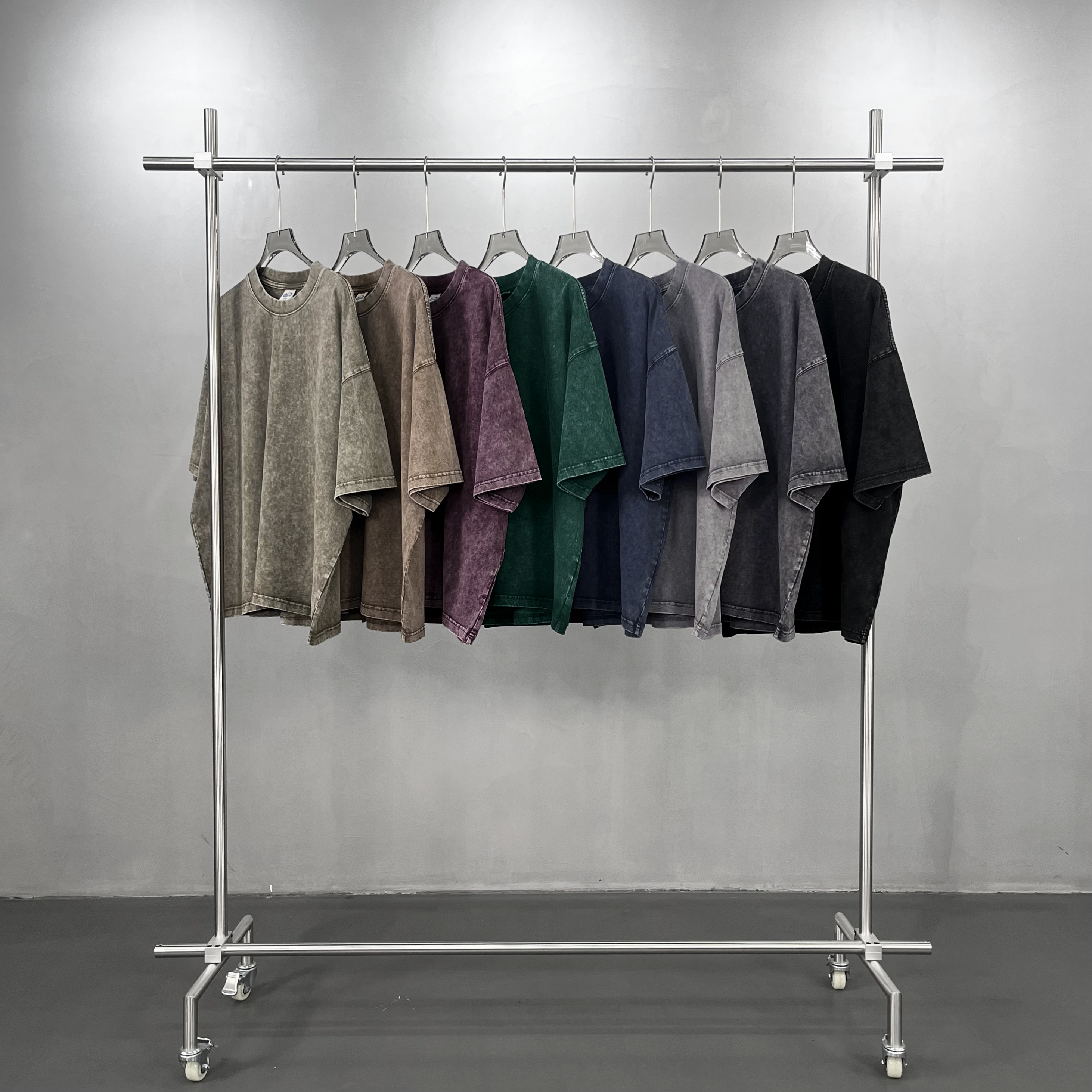 Vintange Heavyweight Oversized Loose Boxy Short Fashionable Style Custom Washed Heavy Cotton Plain Tshirts for Printing