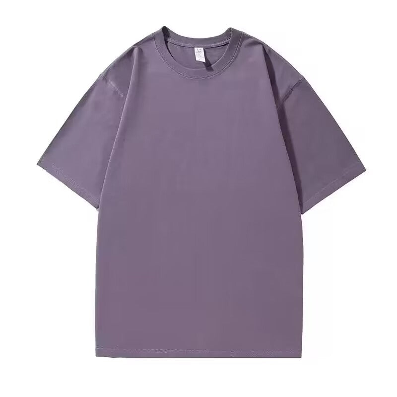 Custom High Quality T-shirt Multi Color Blank 100% Crew Neck Design Drop Shoulder Pure Color Sport Heat Transfers for T-shirts