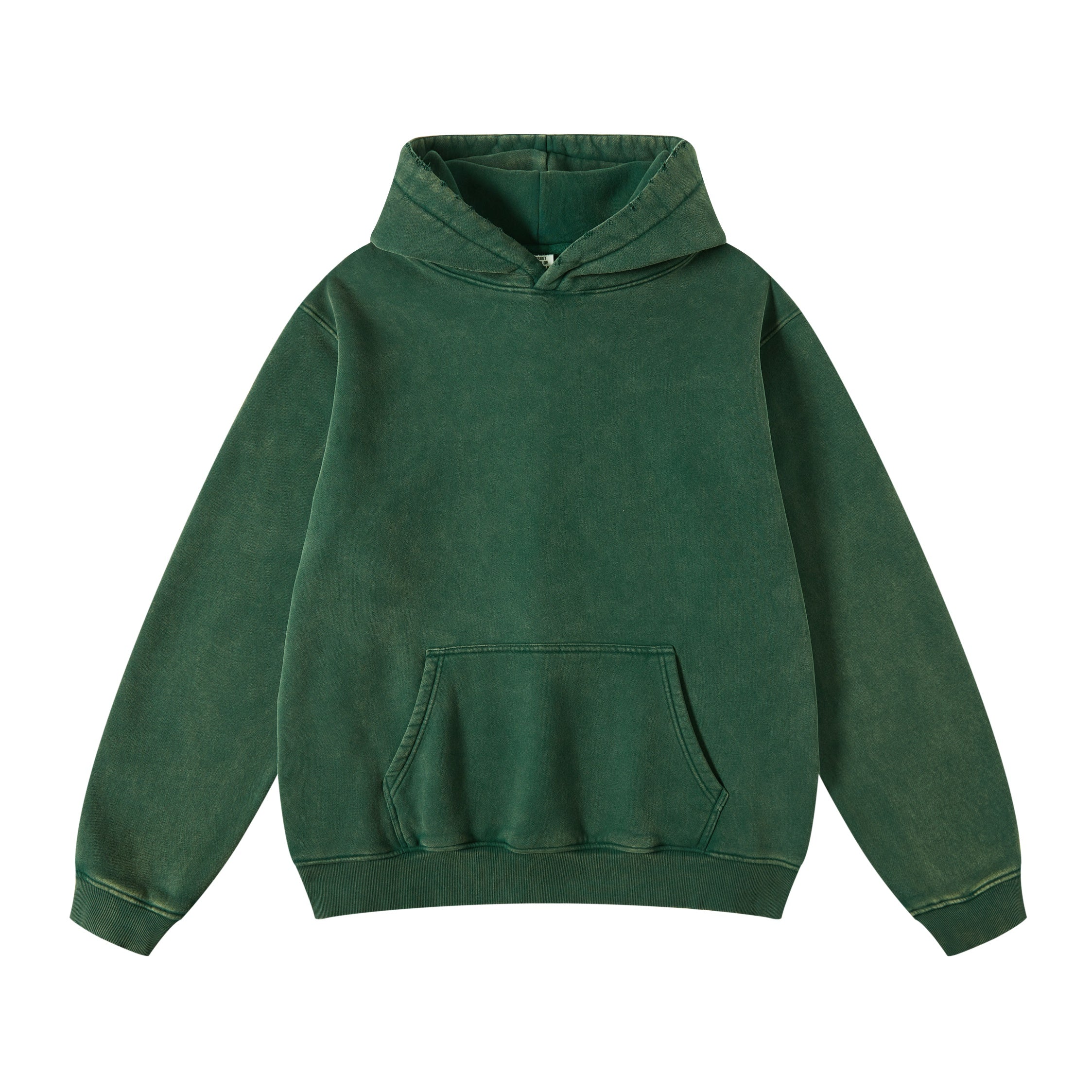 350G Heavyweight Vintage Fleece Streetwear High Quality Oversized Washed Wireless Solid Custom Puff Print Fashion Hoodie