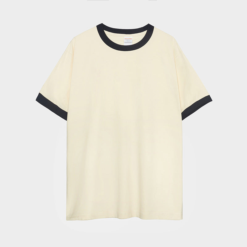 Streetwear Colorful Heavy Weight Round Neck Color Matching High Quality Blank Custom Puff Printing Fashion Tshirts Wholesale