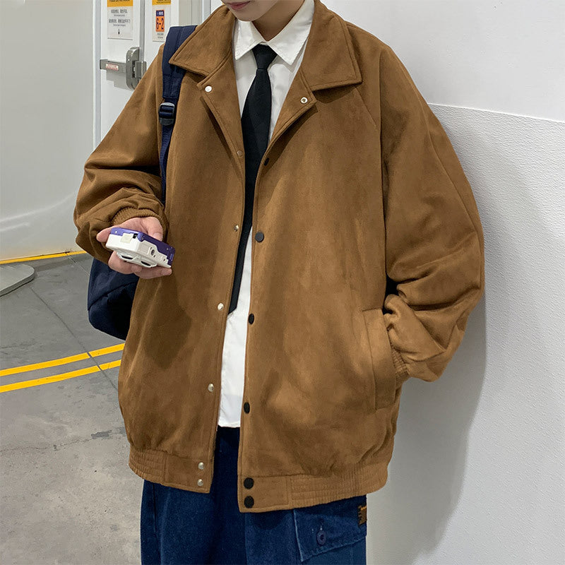 Men's Trendy Brand 4 Color Custom Jacket New Spring Autumn Style Button Down Baseball Shirt Loose Fitting Coat High Quality