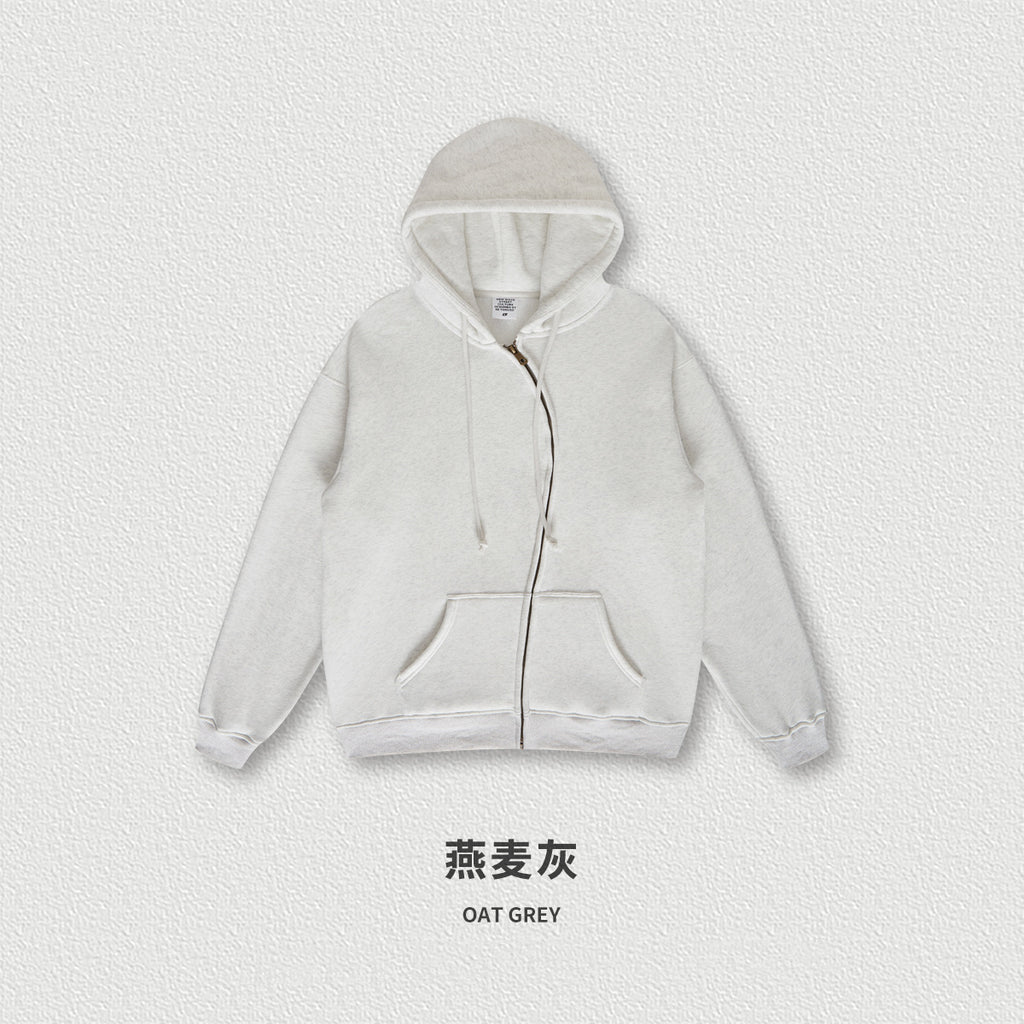 Heavyweight Custom S-shaped Zipper Fleece Loose Boxy Oversized Streetwear Drop Shoulder Fashion Sweaters and Hoodies