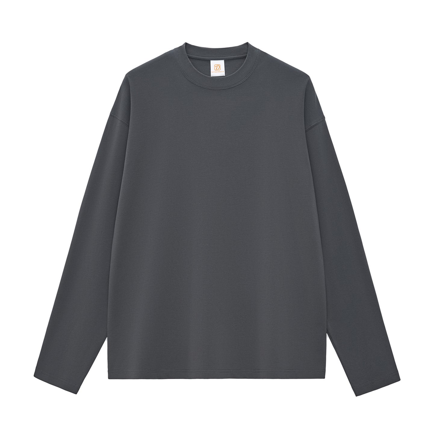 Customized Basic 100% Cotton Heavyweight Round Neck Long Sleeved Tshirt Straight Armhole Shirt Unisex Personalized Design