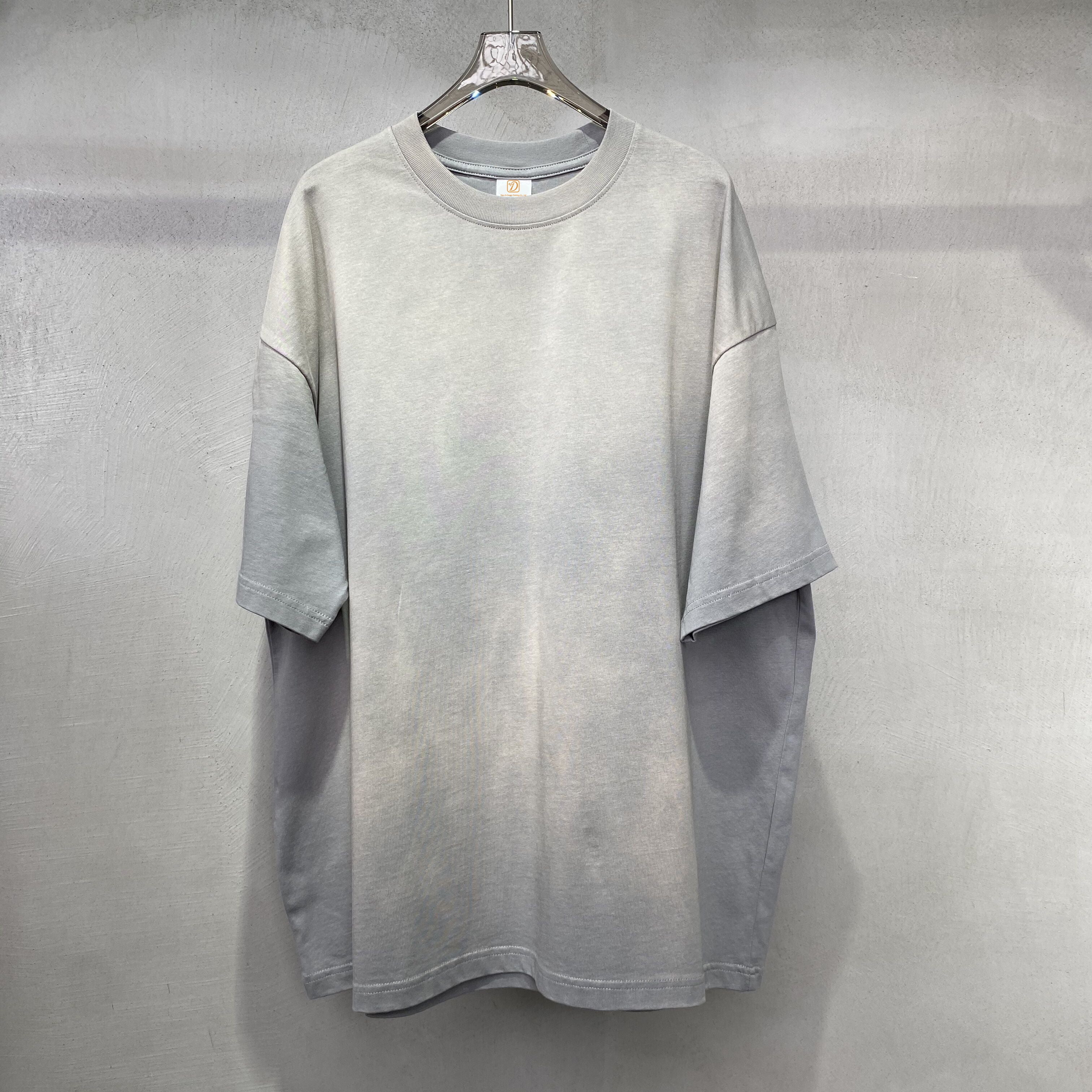Vintage Drop Shoulder Heavy Cotton Spray Dyeing Loose Washed High Quality Sublimation Streetwear Heat Transfers for T-shirts