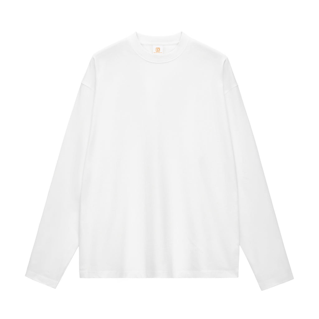 Wholesale Long Sleeve T-shirt Blank Round Neck Custom logo Puff Printing High Quality Pure Color Dtf Transfers for t Shirts