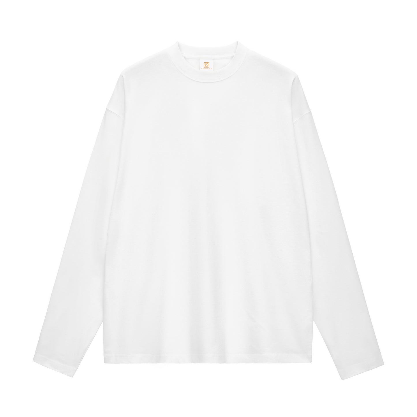 Customized Basic 100% Cotton Heavyweight Round Neck Long Sleeved Tshirt Straight Armhole Shirt Unisex Personalized Design