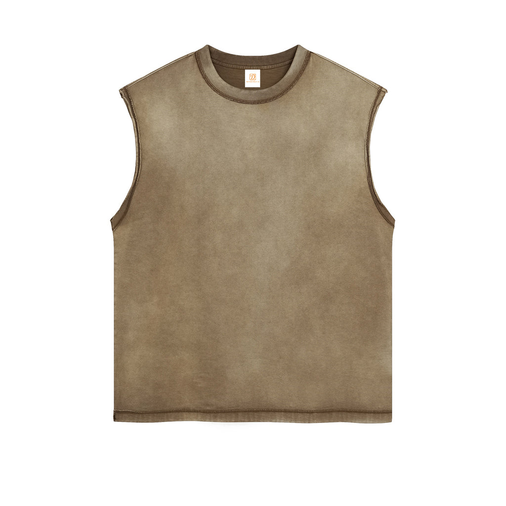 Heavy Cotton Custom Waxing Printing Wireless High Quality Blanks Vintage Distressed Embroidery Tshirt for Men