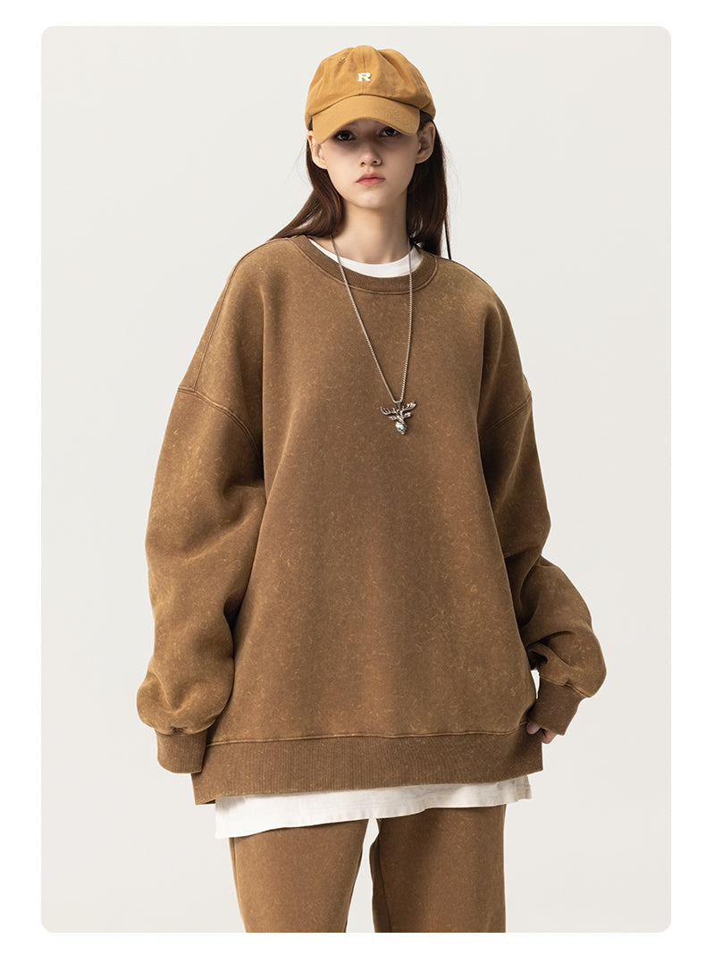 Sublimation Thick Oversize Unisex High Quality Drop Shoulder Pullover Fleece Washed Vintage Hoodies