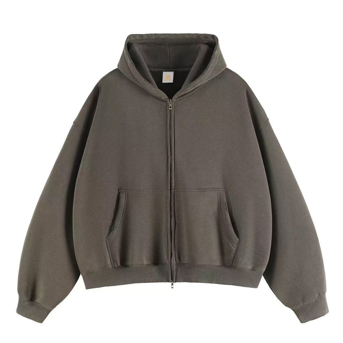 Custom Men's Fashion Hoodies Boxy Shaped Fleece Heavyweight Washed Color Blocked Zipper Pullover Hoodie Fall and Winter Style