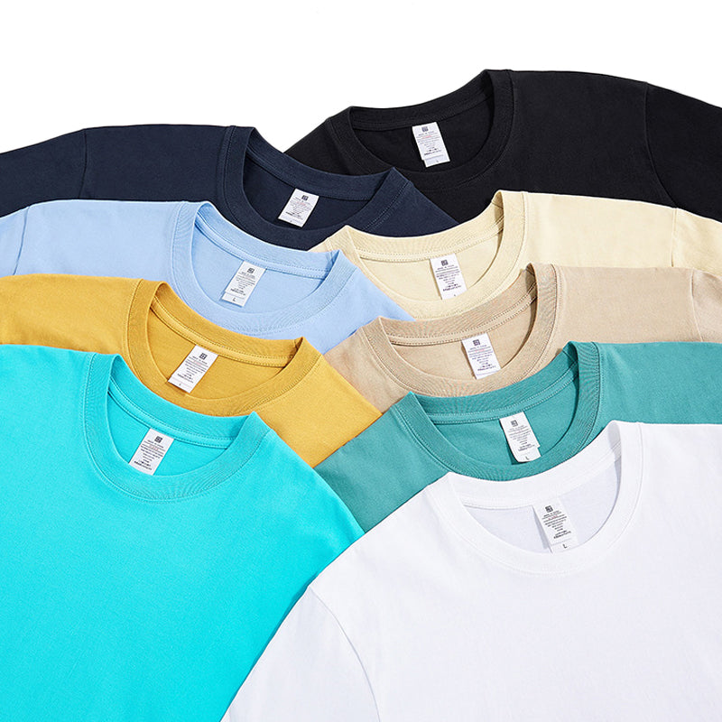 Wholesale Heavy Cotton Loose Heavyweight Streetwear Custom Pure Color Blanks Black Design High Quality Drop Shoulder T-shirt