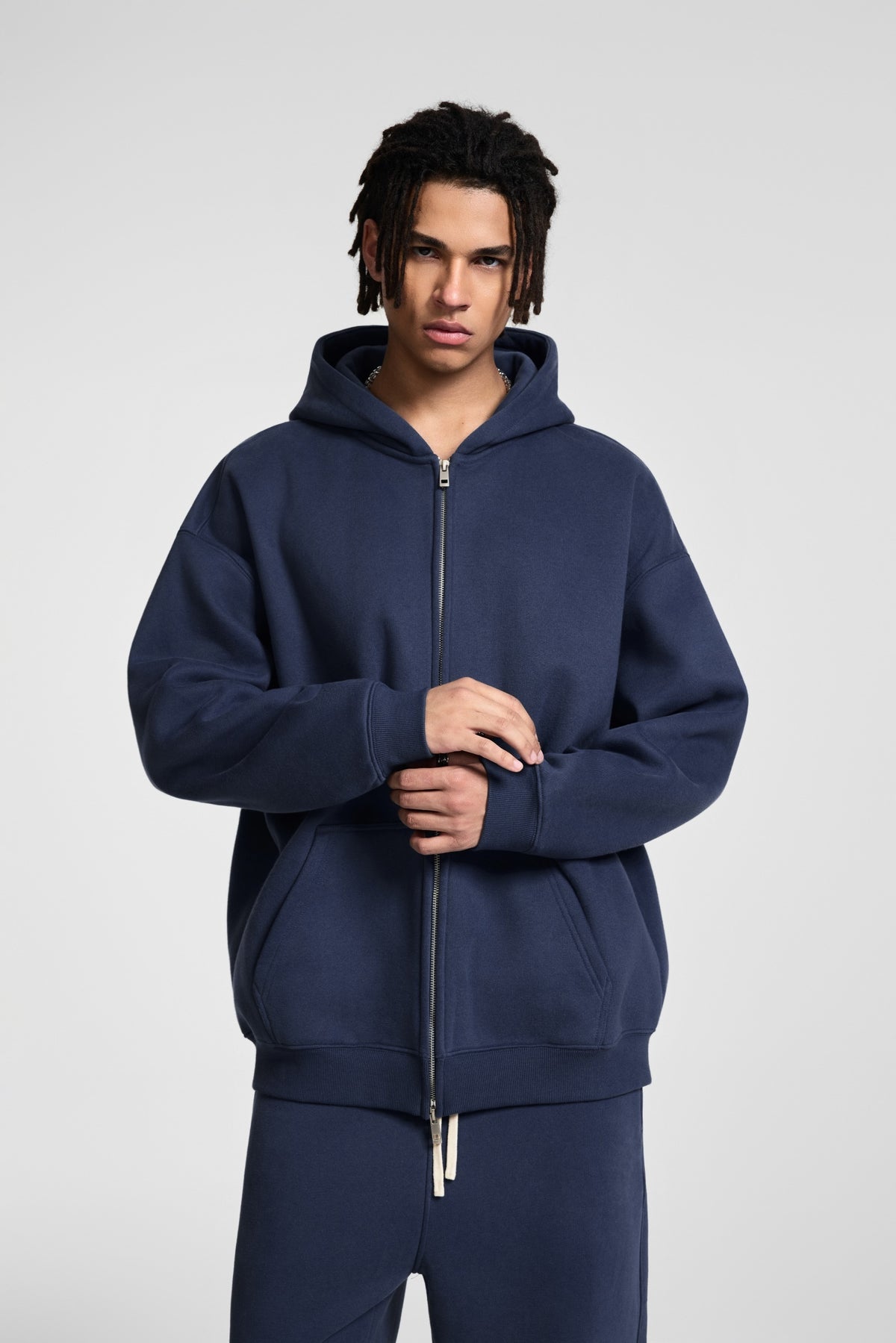 Unisex High Quality Streetwear the Pullover with a Fleece Lining and Double Oversized Headed Zipper Is Available in Samples