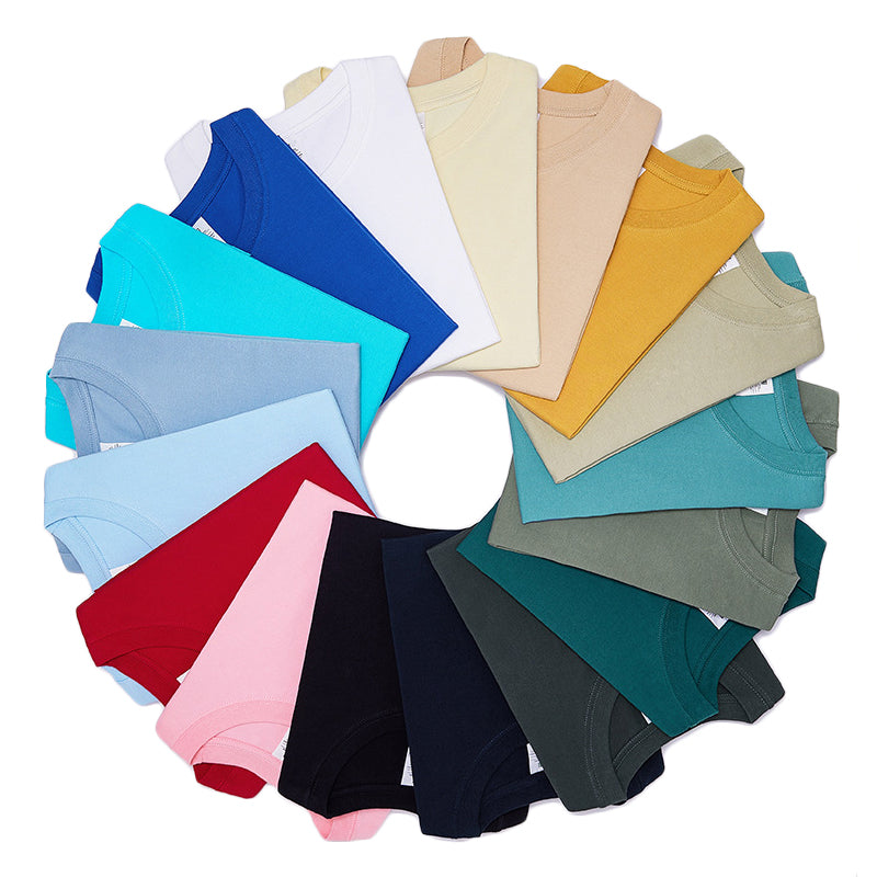 Wholesale Heavy Cotton Loose Heavyweight Streetwear Custom Pure Color Blanks Black Design High Quality Drop Shoulder T-shirt