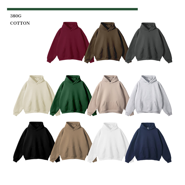 Drop Shoulder Oversized Distressed Embroidery Heavyweight High Quality Wireless Multicolored Plus Size Custom logo Hoodies