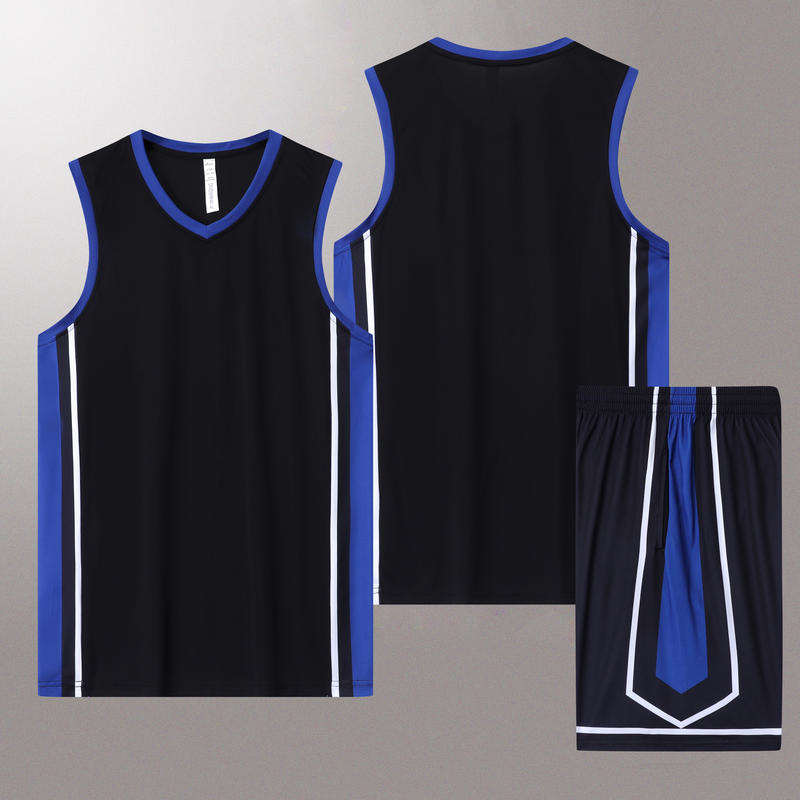 Oem 3 Color Men's and Women's 100% Polyester Fiber V Neck Basketball Uniform Set Basketball Jacquard Fabric Summer Version