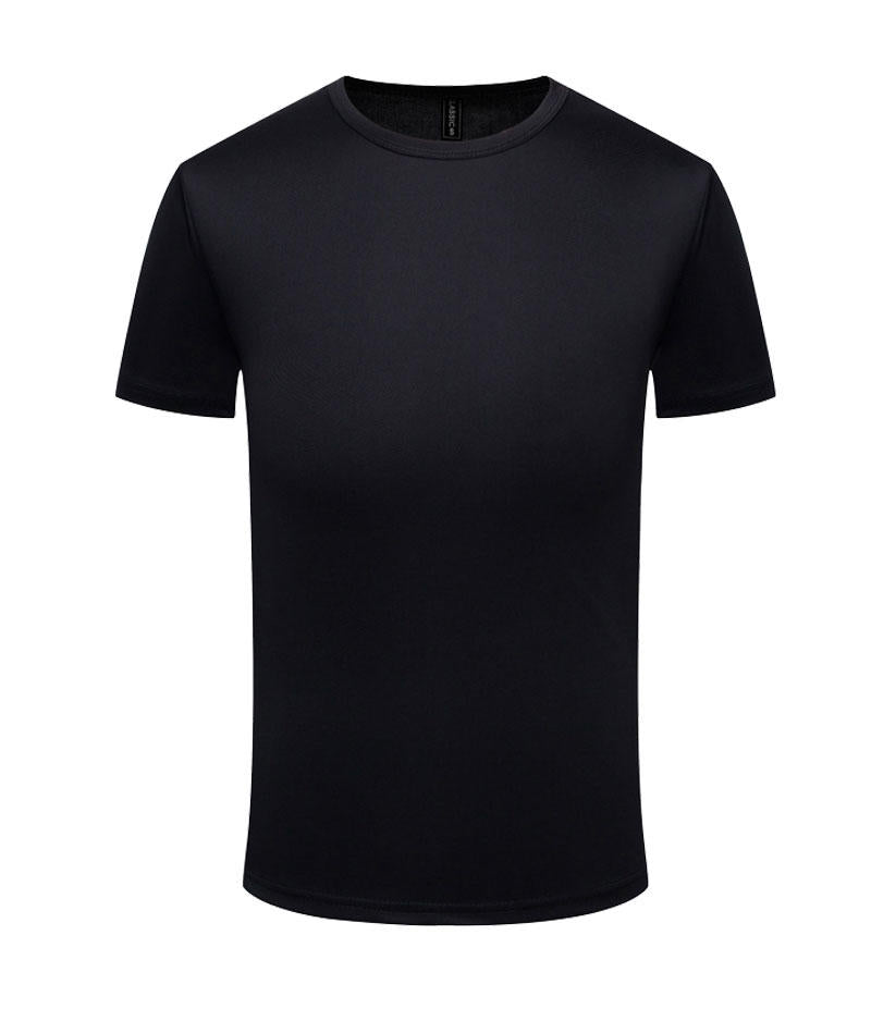 Wholesale Tshirts Custom Black Polyester Screen Printed Regular Fit Crewneck Short Sleeve High Quality t Shirt for Men