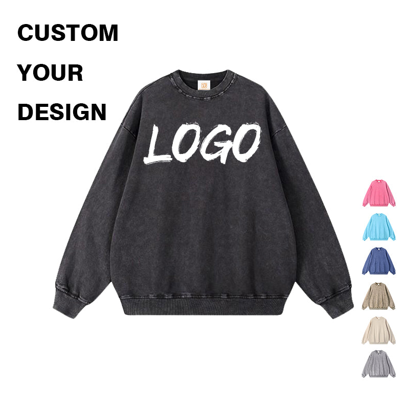 360g Hoodie Blank Pullover Heavy Cotton Acid Washe Crewneck Oversized Custom High Quality Streetwear Men's Hoodies & Sweatshirts