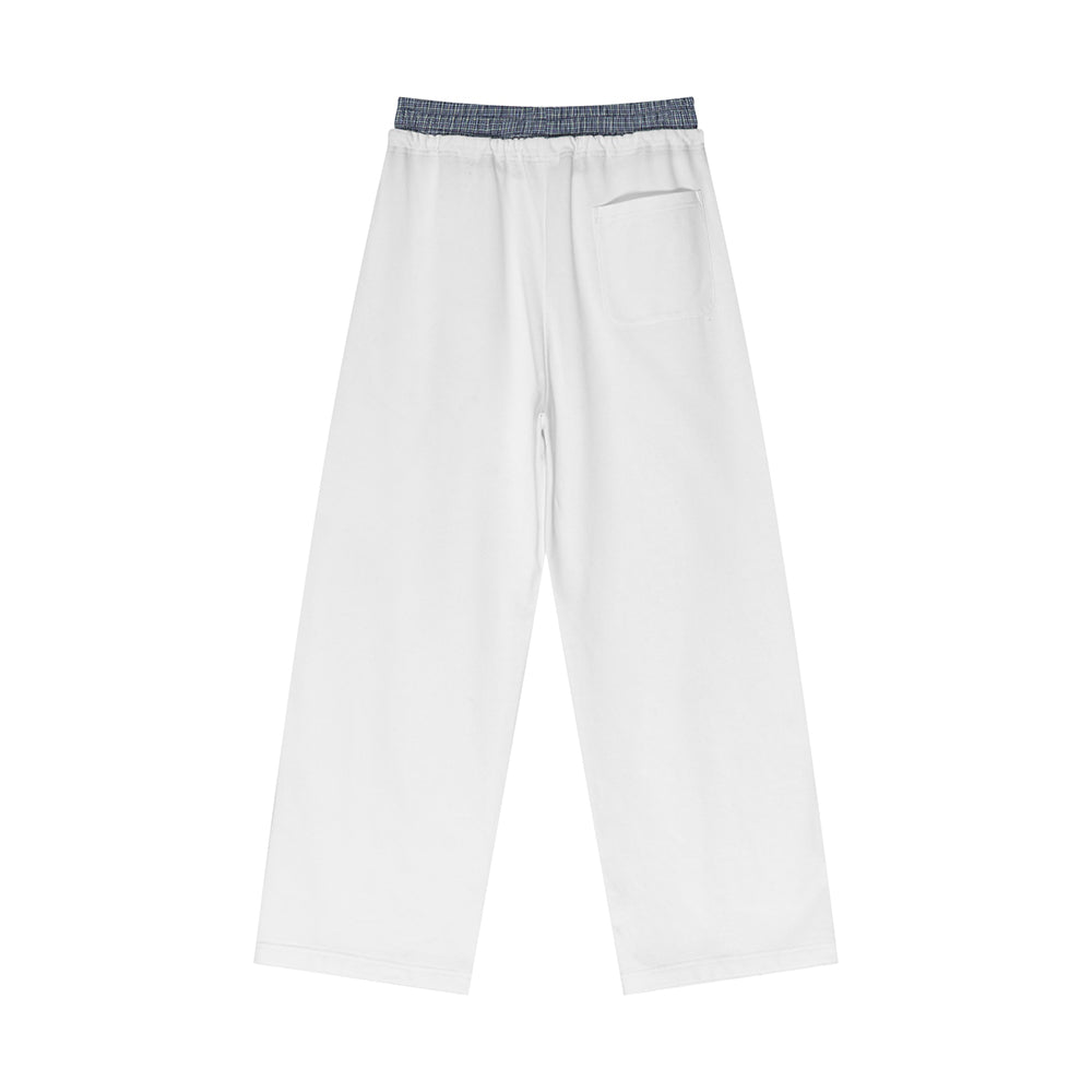 Customized Sweatpants Seamless Double Waistband Wide Leg Jogger Pants Slim Fit Athletic Trousers Men Tshirts High Quality